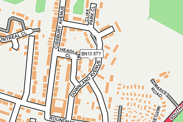 BN10 8TY map - OS OpenMap – Local (Ordnance Survey)