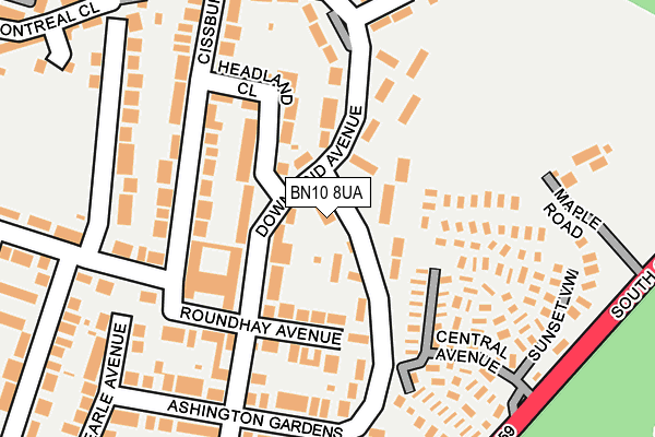 BN10 8UA map - OS OpenMap – Local (Ordnance Survey)