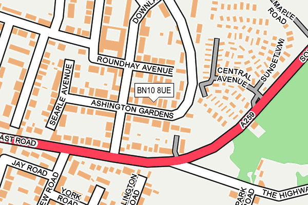 BN10 8UE map - OS OpenMap – Local (Ordnance Survey)