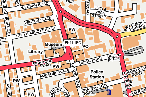 BN11 1BG map - OS OpenMap – Local (Ordnance Survey)