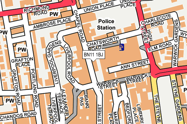 BN11 1BJ map - OS OpenMap – Local (Ordnance Survey)