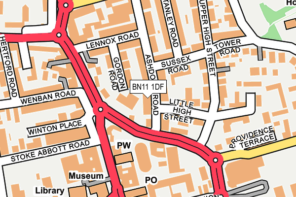 BN11 1DF map - OS OpenMap – Local (Ordnance Survey)