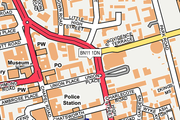 BN11 1DN map - OS OpenMap – Local (Ordnance Survey)