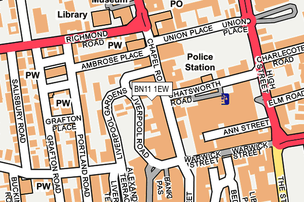 BN11 1EW map - OS OpenMap – Local (Ordnance Survey)