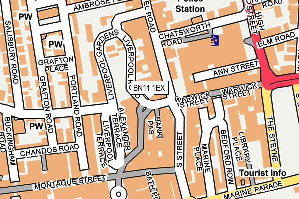 BN11 1EX map - OS OpenMap – Local (Ordnance Survey)