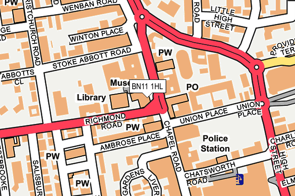 BN11 1HL map - OS OpenMap – Local (Ordnance Survey)