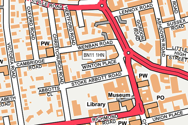 BN11 1HN map - OS OpenMap – Local (Ordnance Survey)