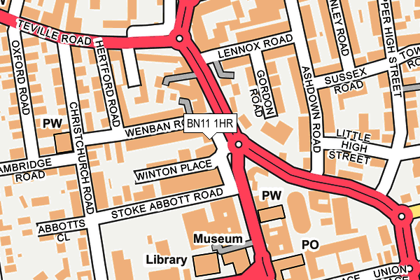 BN11 1HR map - OS OpenMap – Local (Ordnance Survey)