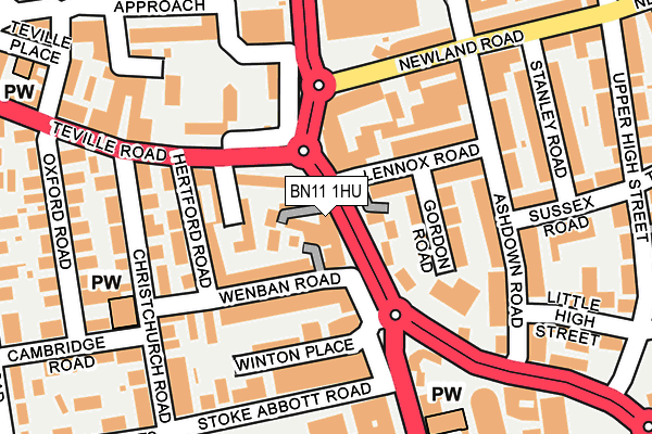 BN11 1HU map - OS OpenMap – Local (Ordnance Survey)