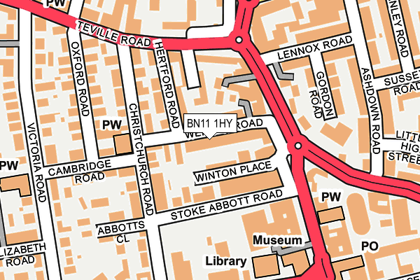 BN11 1HY map - OS OpenMap – Local (Ordnance Survey)