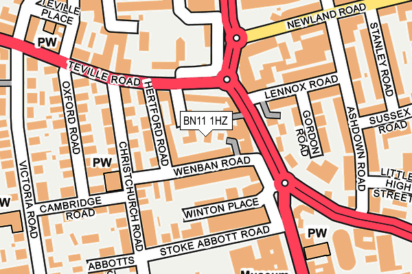 BN11 1HZ map - OS OpenMap – Local (Ordnance Survey)