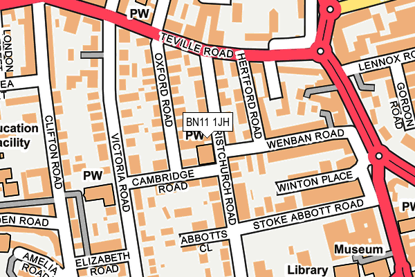 BN11 1JH map - OS OpenMap – Local (Ordnance Survey)