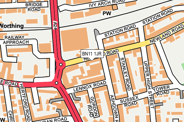 BN11 1JR map - OS OpenMap – Local (Ordnance Survey)