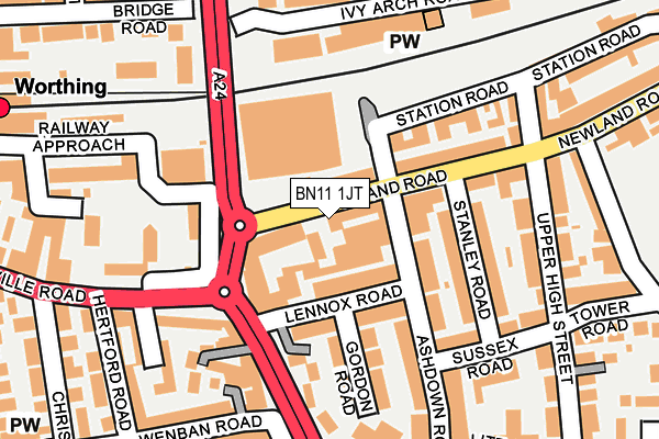 BN11 1JT map - OS OpenMap – Local (Ordnance Survey)