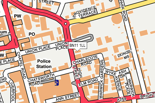 BN11 1LL map - OS OpenMap – Local (Ordnance Survey)
