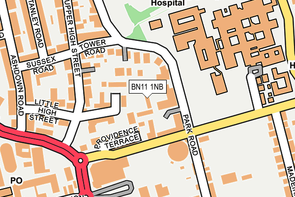 BN11 1NB map - OS OpenMap – Local (Ordnance Survey)