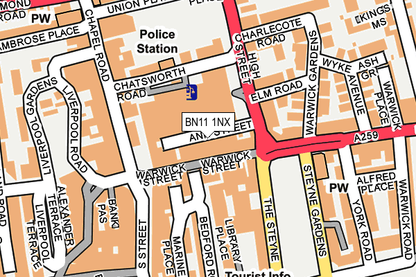 BN11 1NX map - OS OpenMap – Local (Ordnance Survey)