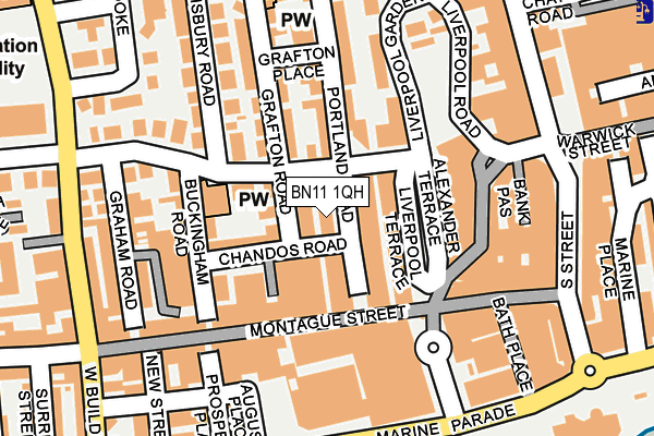 BN11 1QH map - OS OpenMap – Local (Ordnance Survey)