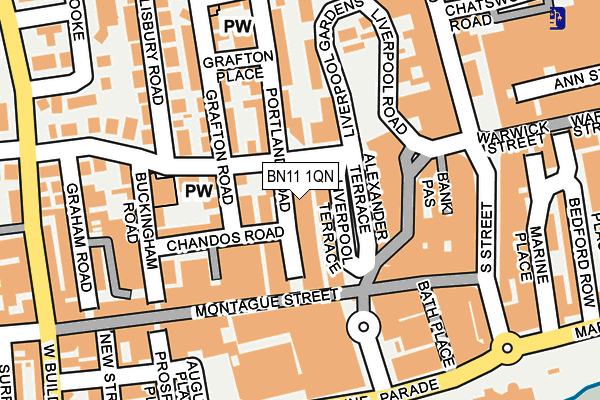 BN11 1QN map - OS OpenMap – Local (Ordnance Survey)