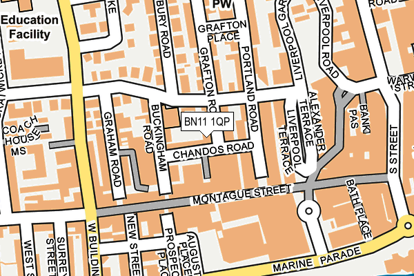 BN11 1QP map - OS OpenMap – Local (Ordnance Survey)