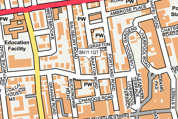 BN11 1QT map - OS OpenMap – Local (Ordnance Survey)