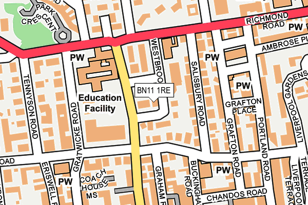 BN11 1RE map - OS OpenMap – Local (Ordnance Survey)