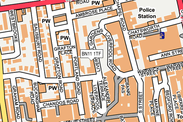 BN11 1TF map - OS OpenMap – Local (Ordnance Survey)