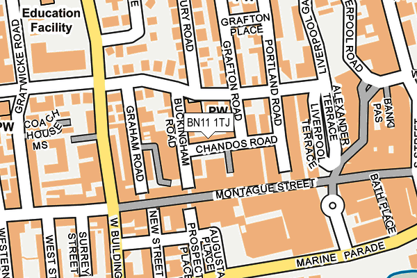 BN11 1TJ map - OS OpenMap – Local (Ordnance Survey)