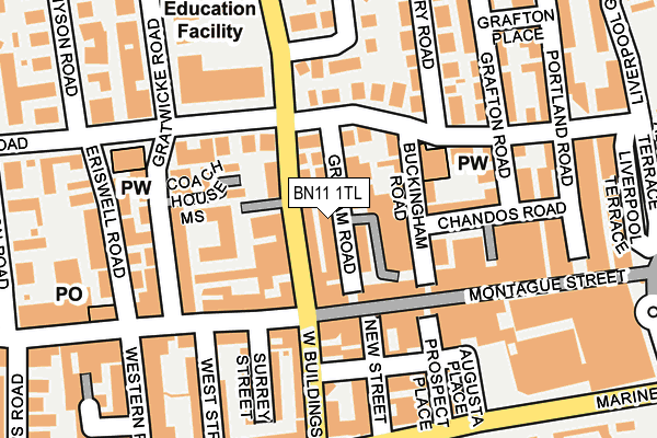 BN11 1TL map - OS OpenMap – Local (Ordnance Survey)