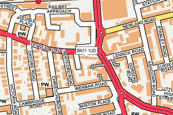 BN11 1UD map - OS OpenMap – Local (Ordnance Survey)