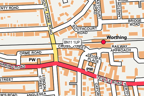 BN11 1UP map - OS OpenMap – Local (Ordnance Survey)