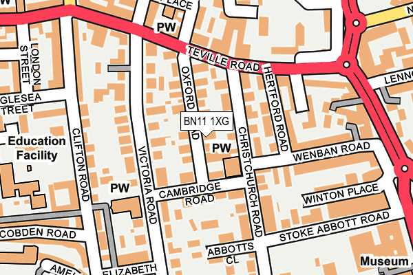 BN11 1XG map - OS OpenMap – Local (Ordnance Survey)