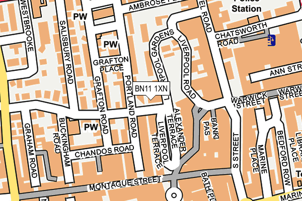 BN11 1XN map - OS OpenMap – Local (Ordnance Survey)