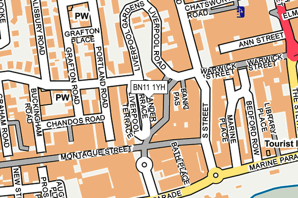 BN11 1YH map - OS OpenMap – Local (Ordnance Survey)