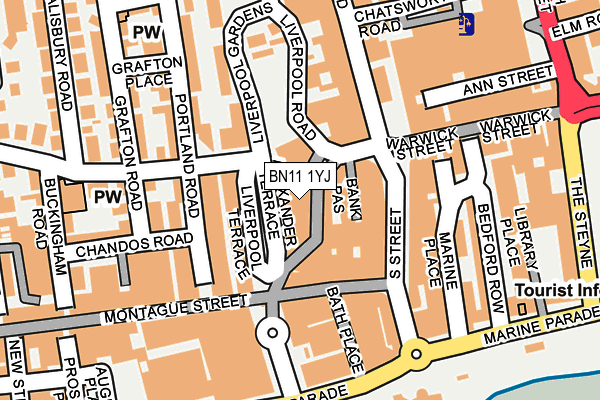 BN11 1YJ map - OS OpenMap – Local (Ordnance Survey)