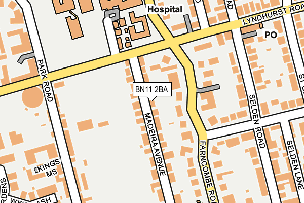 Map of 42 MADEIRA AVENUE WORTHING LIMITED at local scale