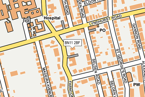 BN11 2BF map - OS OpenMap – Local (Ordnance Survey)