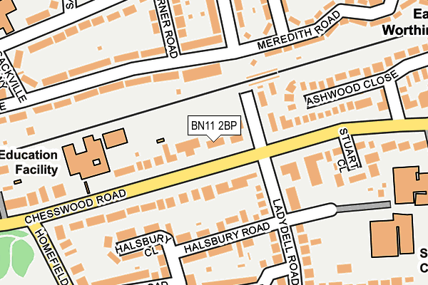 BN11 2BP map - OS OpenMap – Local (Ordnance Survey)