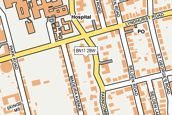 BN11 2BW map - OS OpenMap – Local (Ordnance Survey)