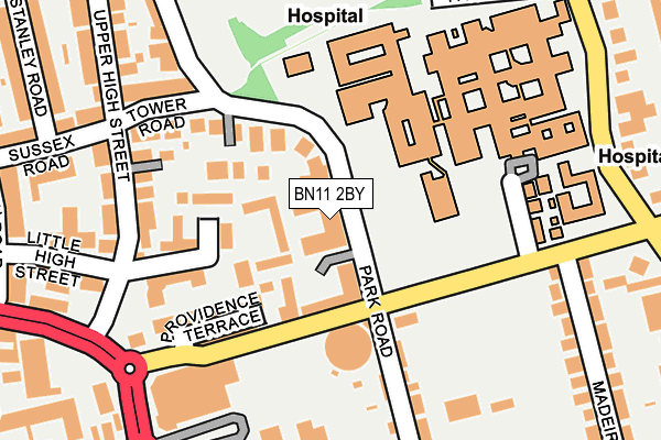 BN11 2BY map - OS OpenMap – Local (Ordnance Survey)