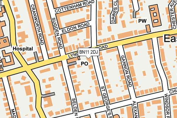 BN11 2DJ map - OS OpenMap – Local (Ordnance Survey)