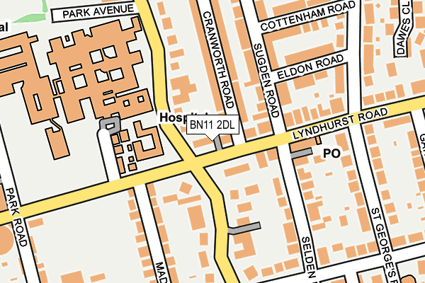 BN11 2DL map - OS OpenMap – Local (Ordnance Survey)