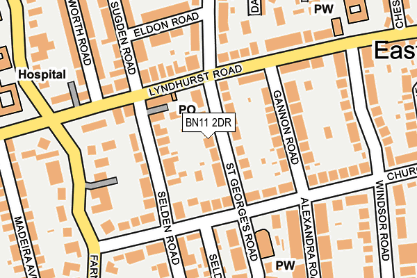BN11 2DR map - OS OpenMap – Local (Ordnance Survey)