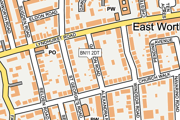 BN11 2DT map - OS OpenMap – Local (Ordnance Survey)