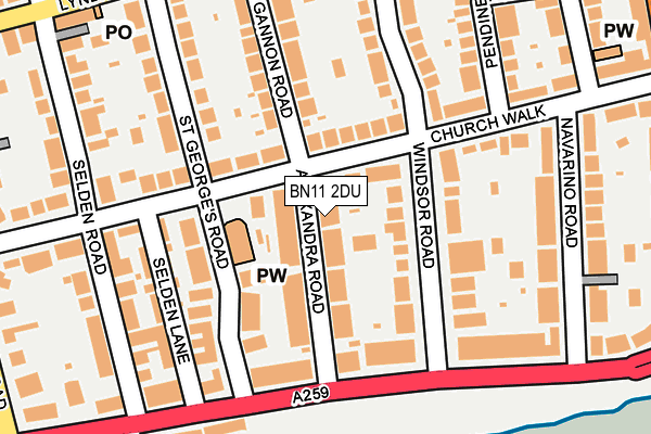 BN11 2DU map - OS OpenMap – Local (Ordnance Survey)