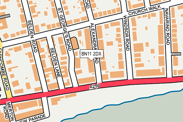 BN11 2DX map - OS OpenMap – Local (Ordnance Survey)