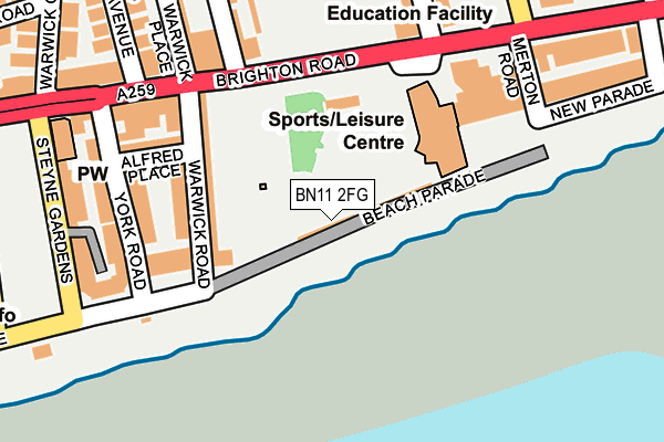 BN11 2FG map - OS OpenMap – Local (Ordnance Survey)