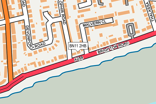 BN11 2HB map - OS OpenMap – Local (Ordnance Survey)