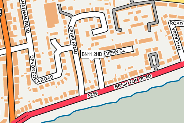 BN11 2HD map - OS OpenMap – Local (Ordnance Survey)