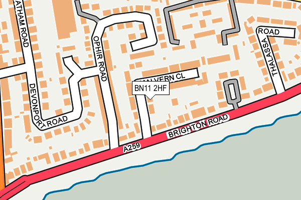 BN11 2HF map - OS OpenMap – Local (Ordnance Survey)